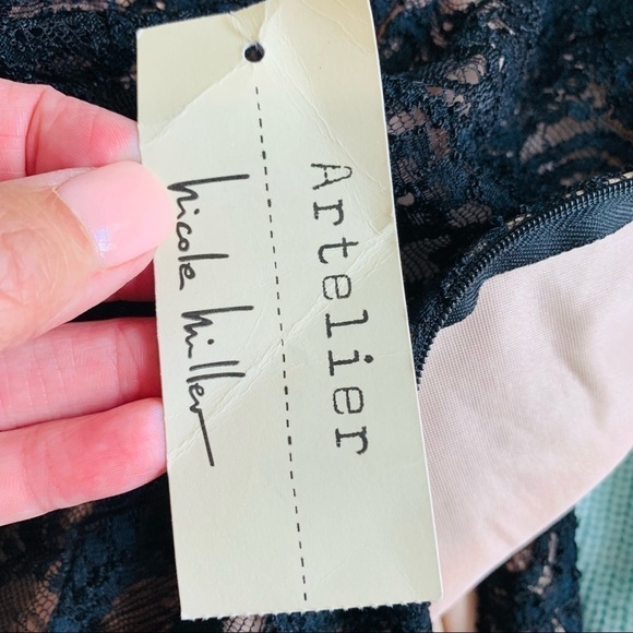 NWT ARTLIER NICOLE MILLER BLACK LACE MESH COCKTAIL DRESS - Picture 8 of 8